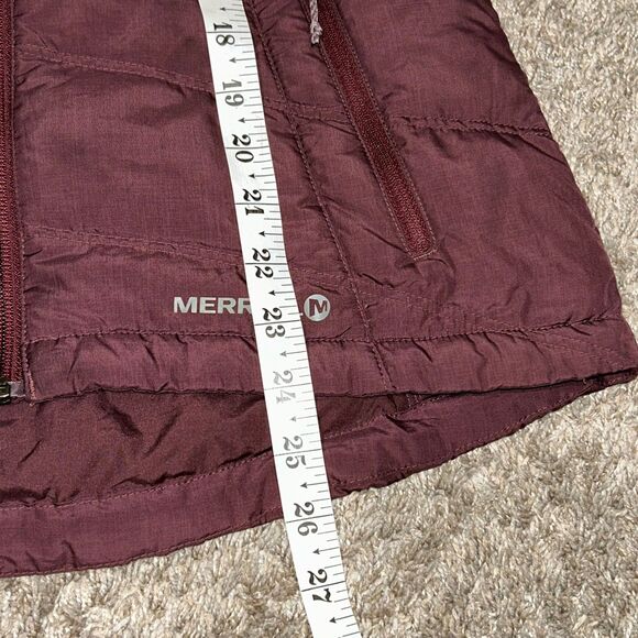 Merrell Women’s Down Puffer Jacket S Burgundy Goose Down Insulated - Picture 6 of 6